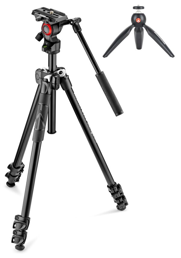 Manfrotto 290 light mit Fluid-Videokopf & Pixi 