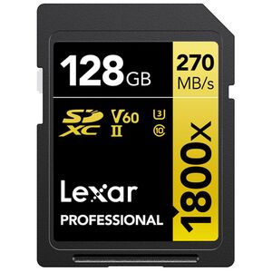 Lexar SDXC Professional Type Gold - 1800x 270MB/s V60 II  128 GB